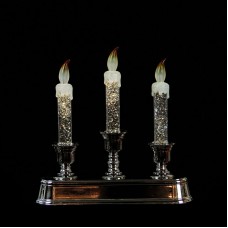 The Holiday Aisle Pre-Lit LED 3-Tier GlitterChristmas Flameless Candle THLA3284